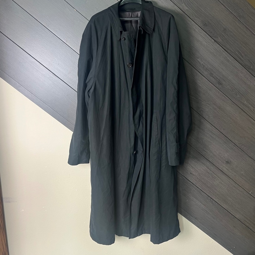 Bugatti Mens Long Trench Coat Black Lightweight Rain Coat Size 68(3X/4X)‎ Europe